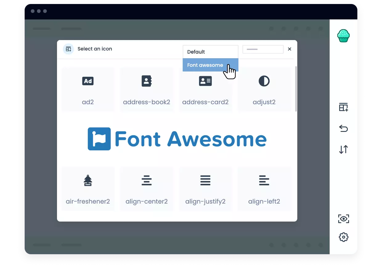 Fontawesome icons & custom library