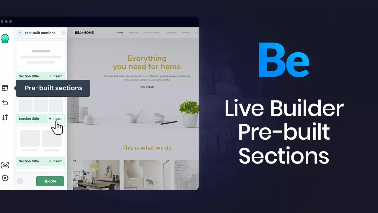 How to use pre-built sections in Muffin Live Builder?