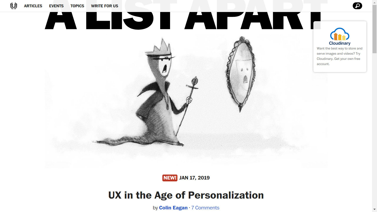 A-List-Apart Website inspiration: where to look for the recent design trends