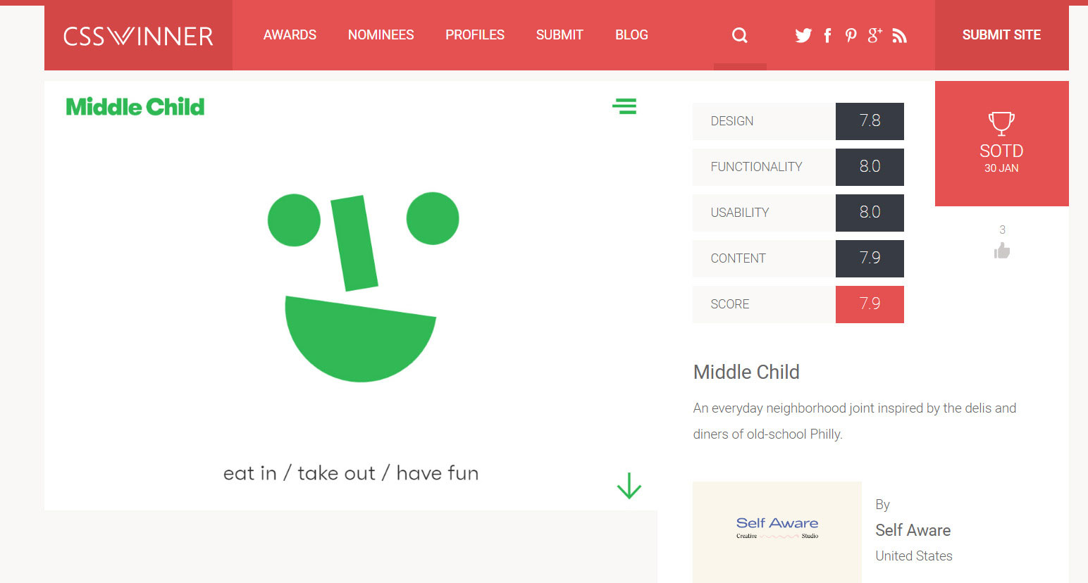 CSS-Winner Website inspiration: where to look for the recent design trends