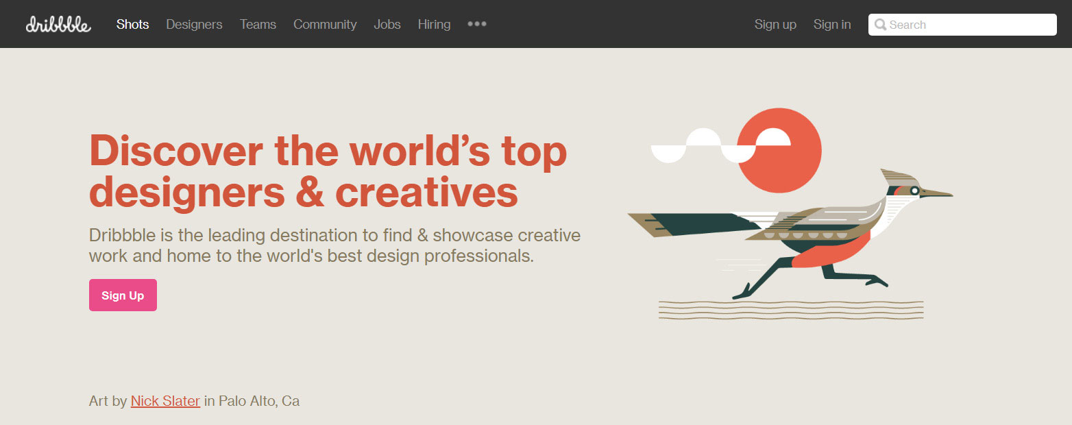 dribble Website inspiration: where to look for the recent design trends