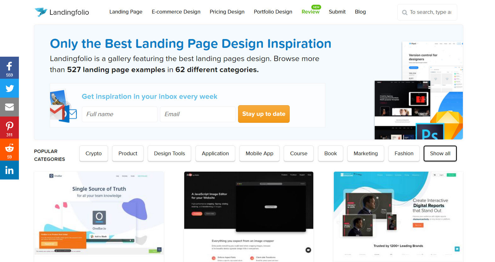 landingfolio Website inspiration: where to look for the recent design trends
