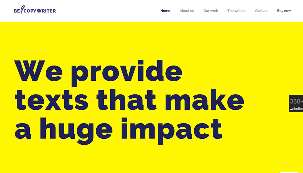 becopywriter 26 Clean Website Design Examples