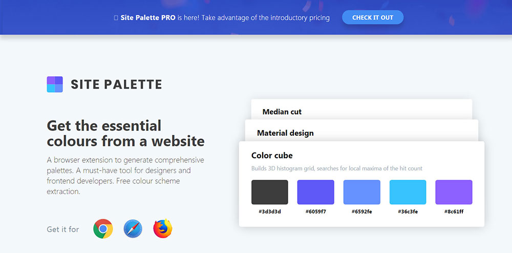 sitepalette Google Chrome plugins and extensions for designers