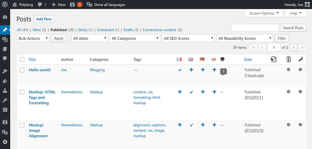 polylanug-posts-page Polylang vs WPML: Which translation plugin should you use?