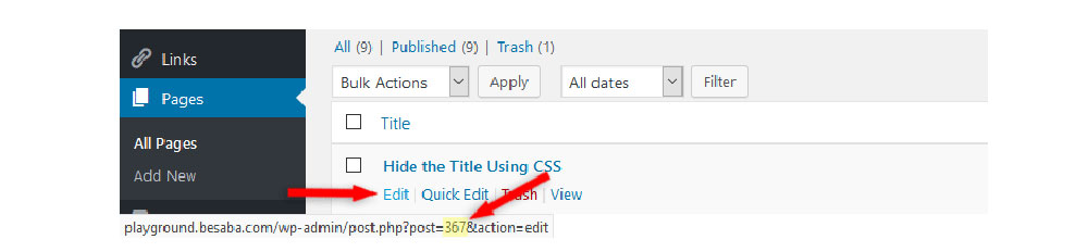 page-id How to hide the page title in WordPress quickly