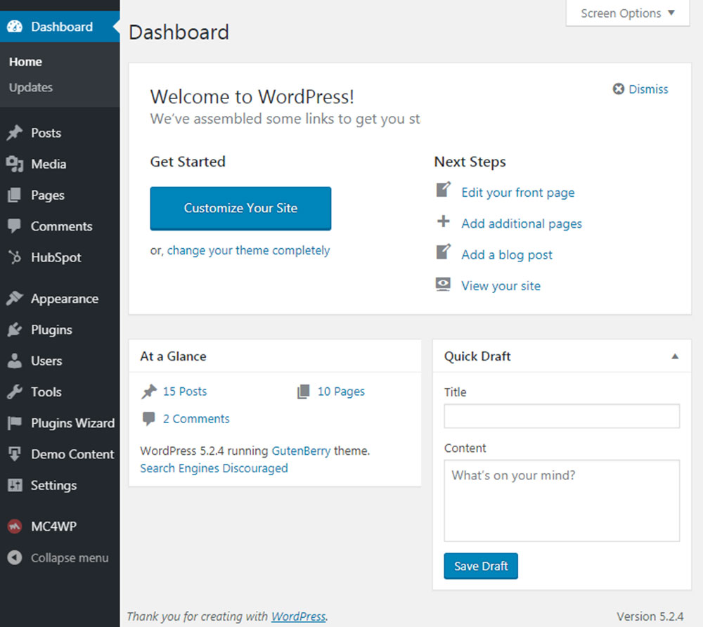 Via-the-Administration-Interface2 How to see the current WordPress version you have
