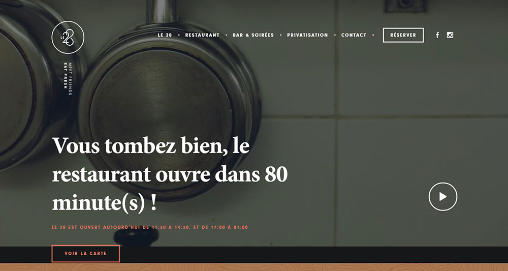 28Thiers The best restaurant websites with gorgeous web design