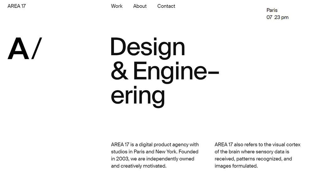 area17 The Best Agency Website Design Examples