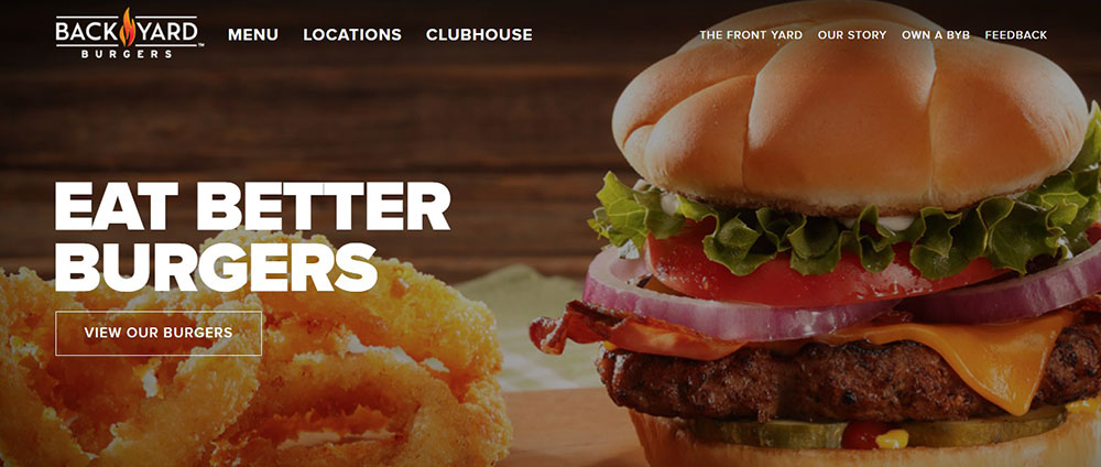 backyard-burgers The best restaurant websites with gorgeous web design