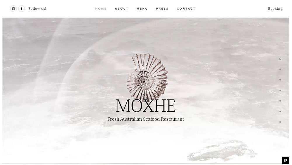 moxhe The best restaurant websites with gorgeous web design