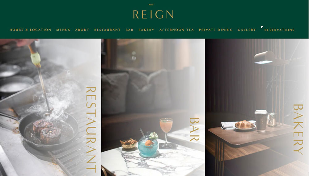 reign The best restaurant websites with gorgeous web design