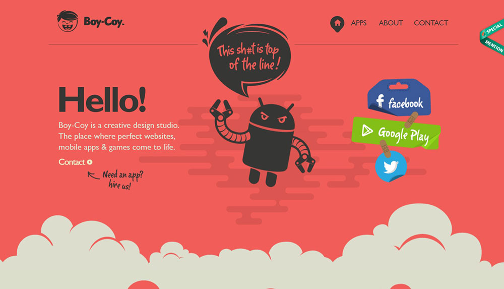 Boy-Coy Modern red websites with awesome color schemes
