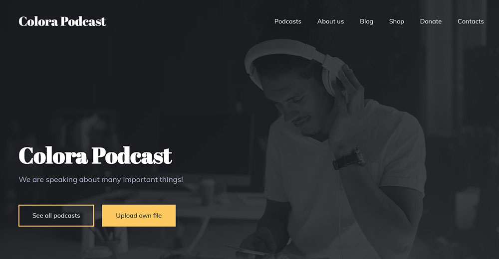 Colora-podcast The coolest black website design examples you can find online