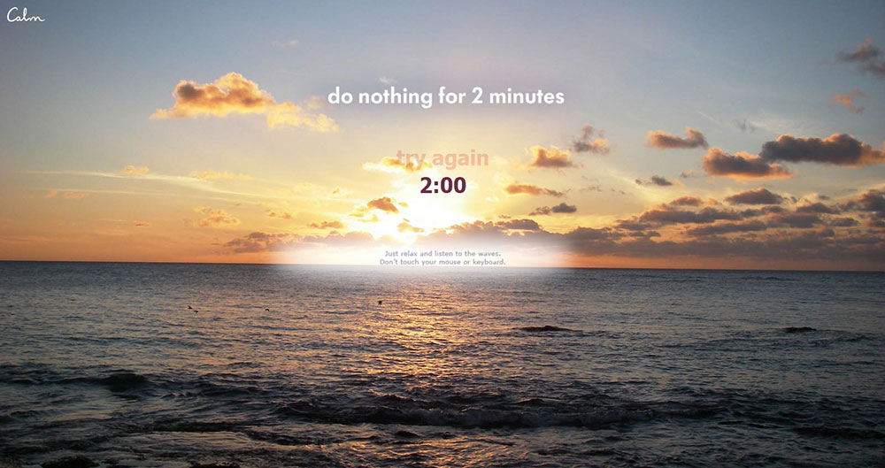 Do-Nothing-For-2-Minutes The best relaxing websites to calm you and relieve stress