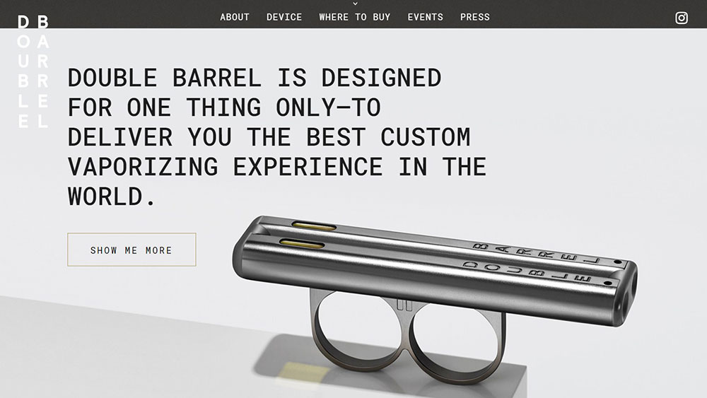 Double-Barrel The coolest black website design examples you can find online