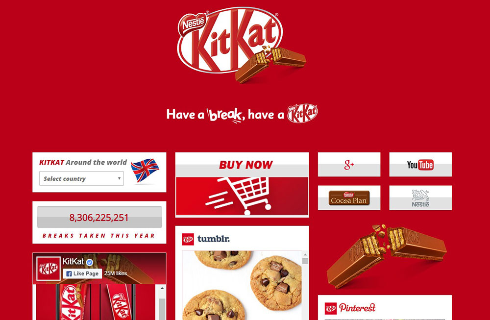 KitKat Modern red websites with awesome color schemes