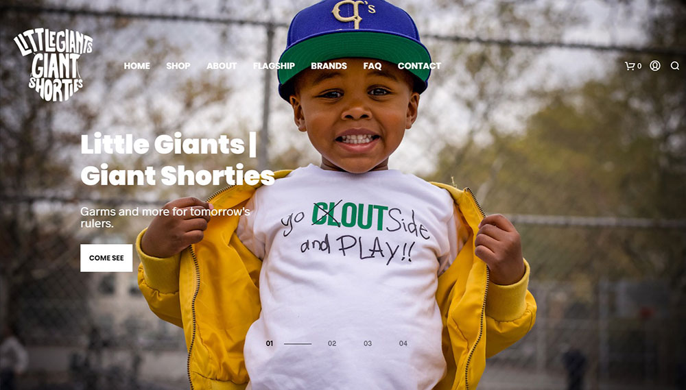 Little-Giants-Giant-Shorties WooCommerce websites that have amazing design and functionality