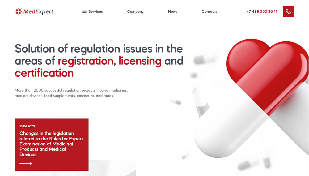 MedExpert Modern red websites with awesome color schemes