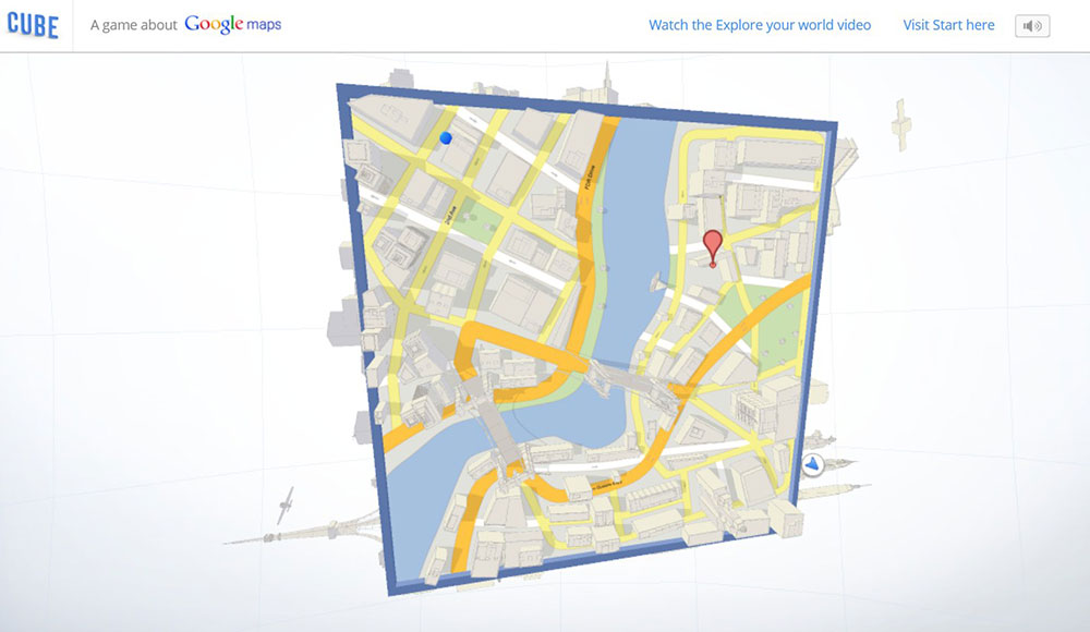 Cube by Google Maps - Experiments with Google