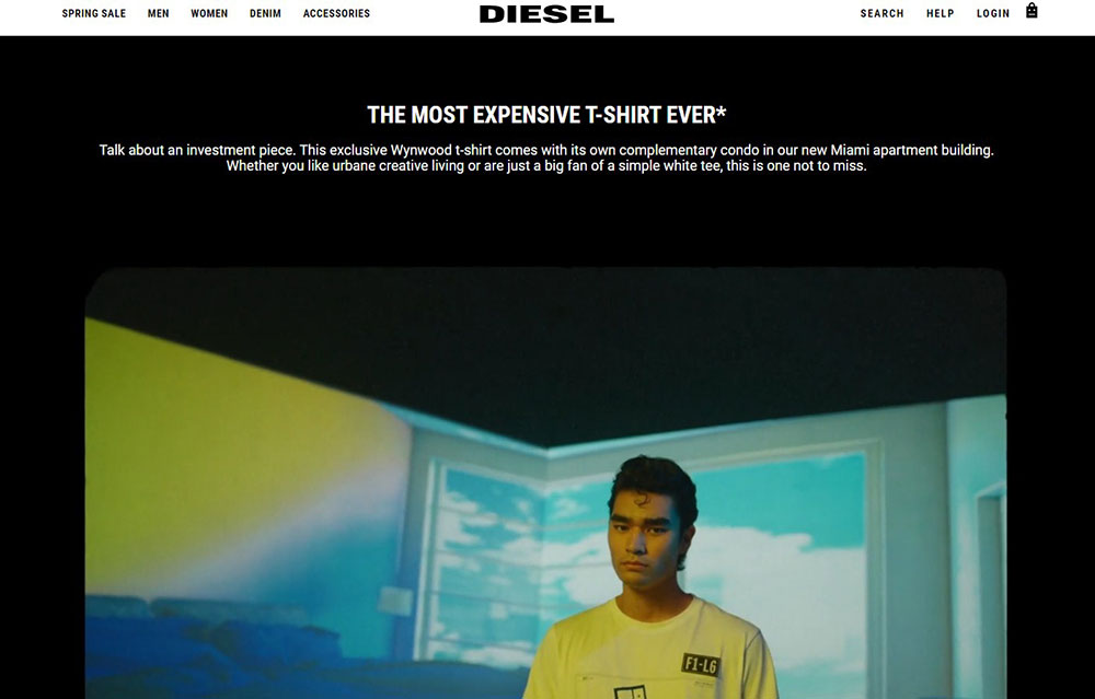 diesel The coolest black website design examples you can find online
