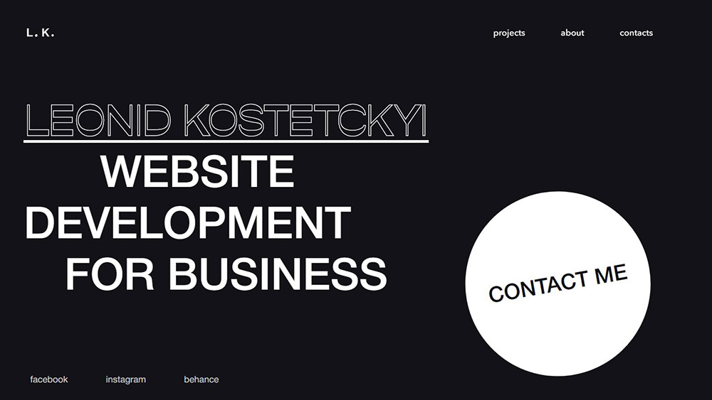 leonid-kostetchkyi The coolest black website design examples you can find online