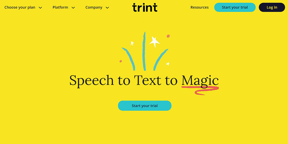 Trint9 The Best Startup Websites That Impress With Their Design