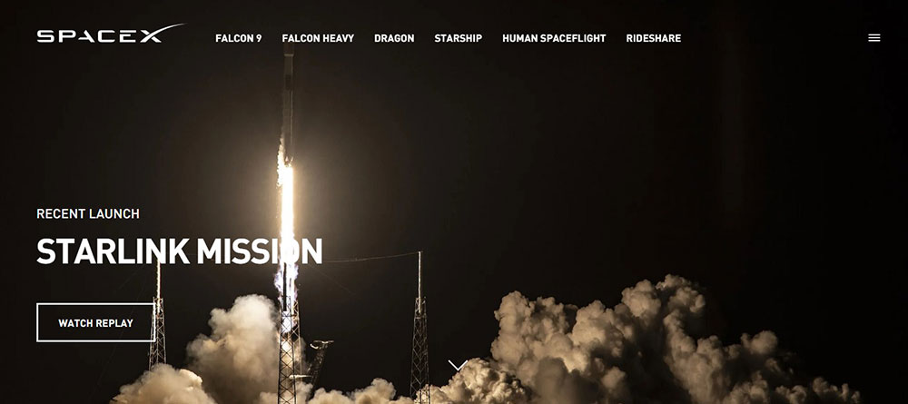 spacex The Best Startup Websites That Impress With Their Design