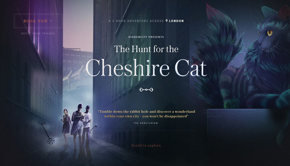The-Hunt-for-the-Cheshire-Cat Impressive Animated Websites and Tools to Create Similar Ones