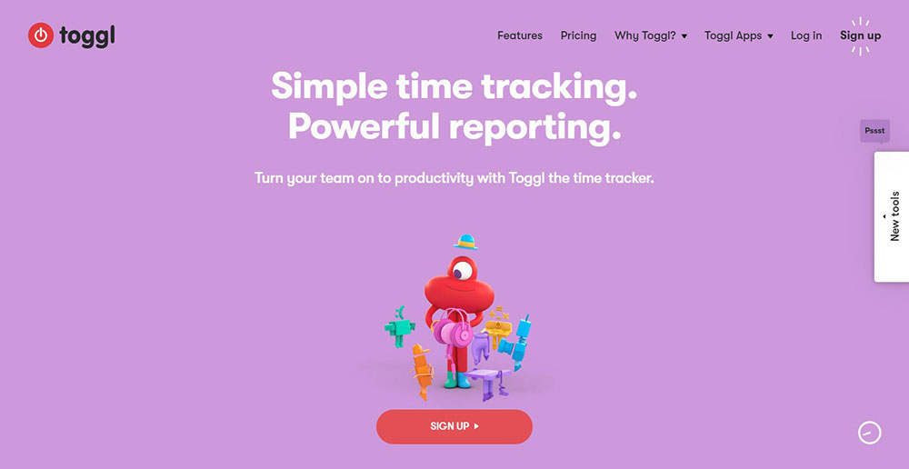 toggl-up Impressive Animated Websites and Tools to Create Similar Ones