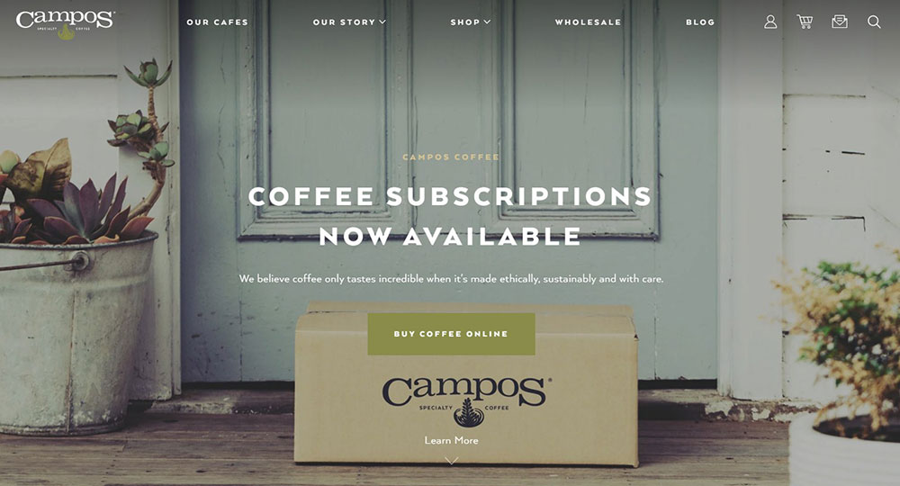 Campos-Coffee Corporate Website Design Examples and WP Themes to Build Your Own