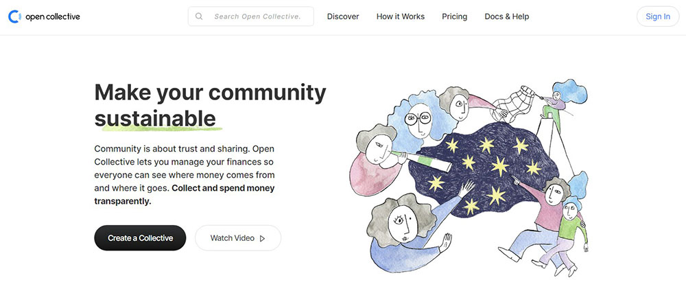 Open-Collective Corporate Website Design Examples and WP Themes to Build Your Own
