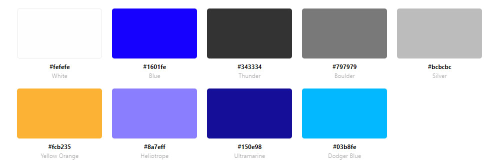 Dodger Blues Color Palette