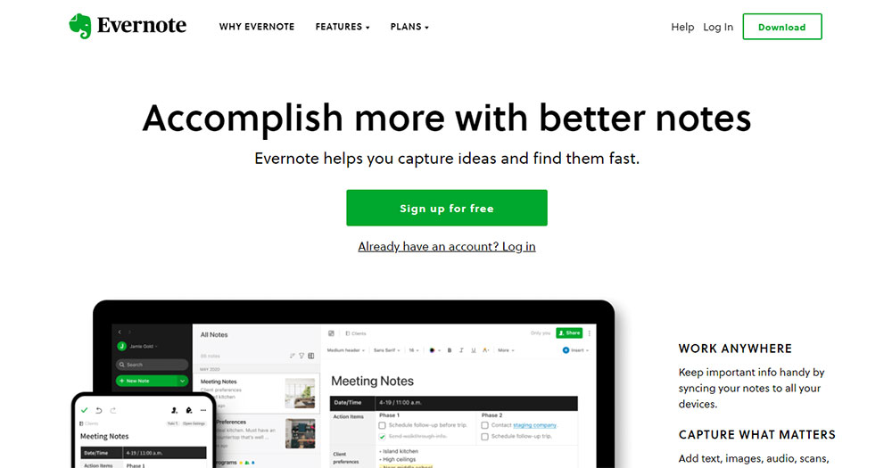 Evernote Great Looking Websites With A Calm Color Palette