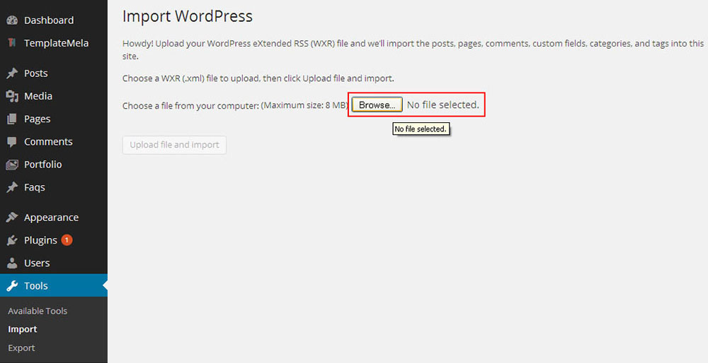 Import-Smaller-Files1 WordPress Failed to Import Media: What to Do Now?