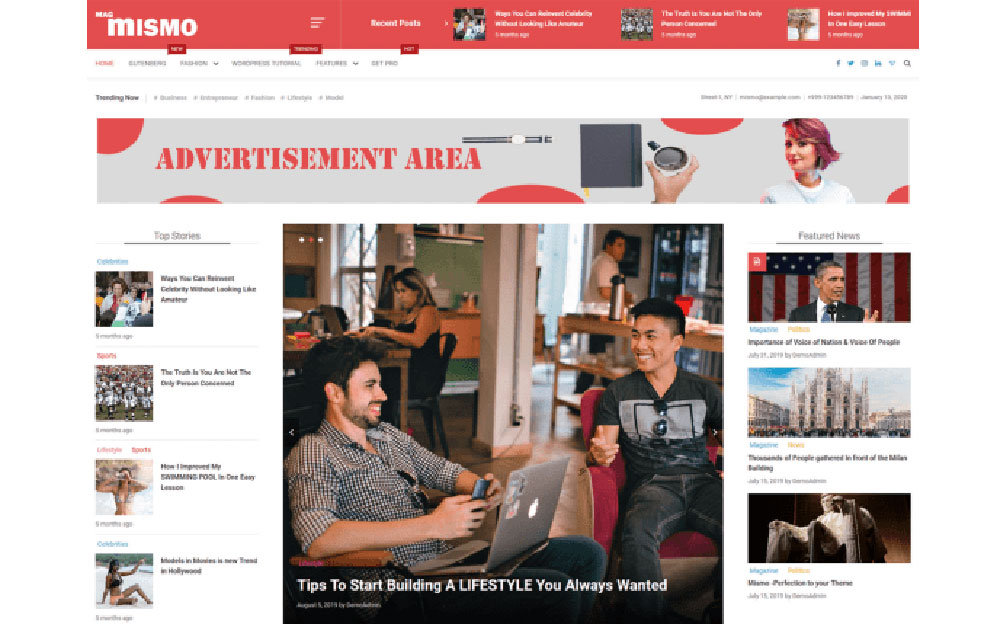 Mismo The Top Entertainment WordPress Themes to Check Out