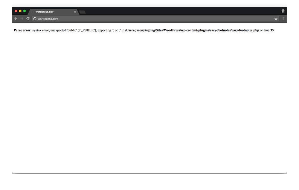 syntex-error How To Fix The WordPress Parse Error Easily
