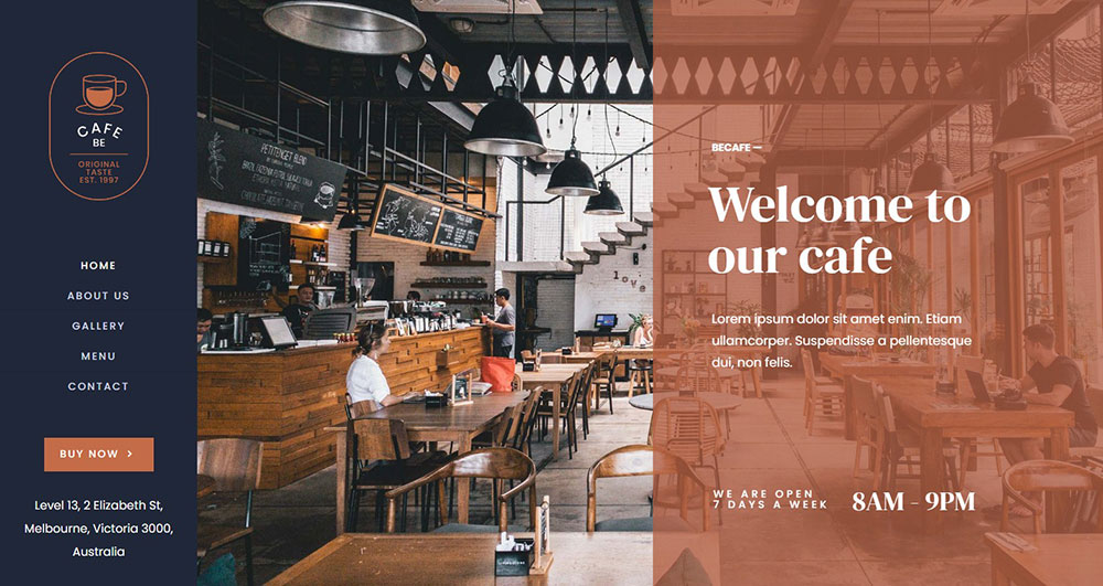 Great Cafe Websites With Modern Website Design