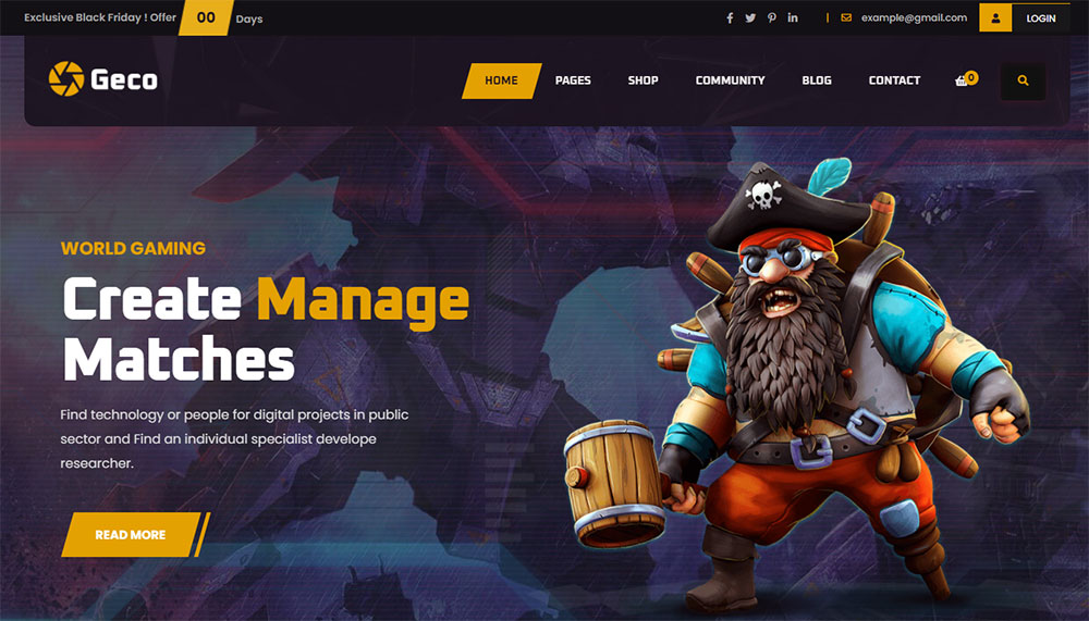 Free Gaming Portal WordPress Theme & Website Template