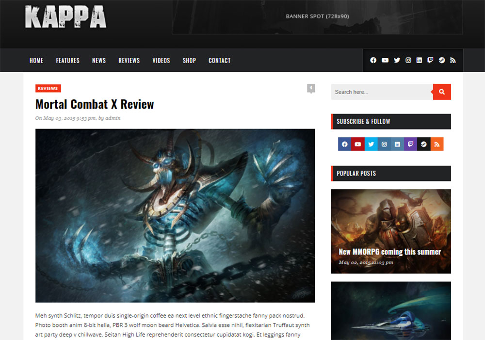 Esport X Gaming - WordPress theme