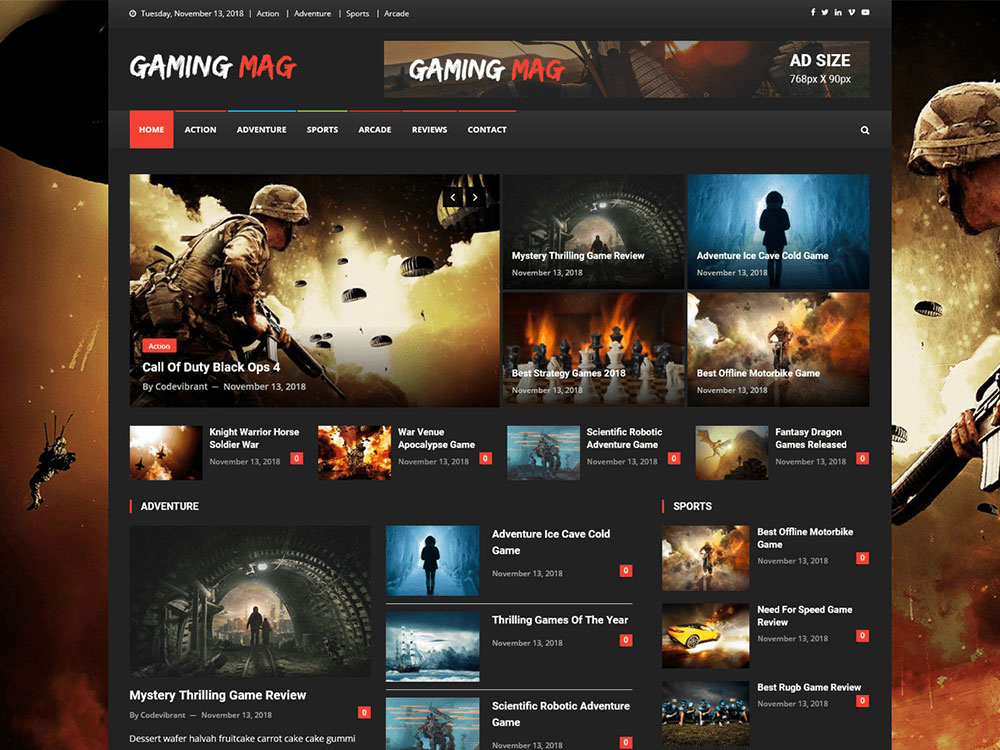 Online Video Games - WordPress theme