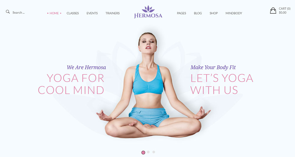 Choose from hundreds of yoga classes WordPress Theme