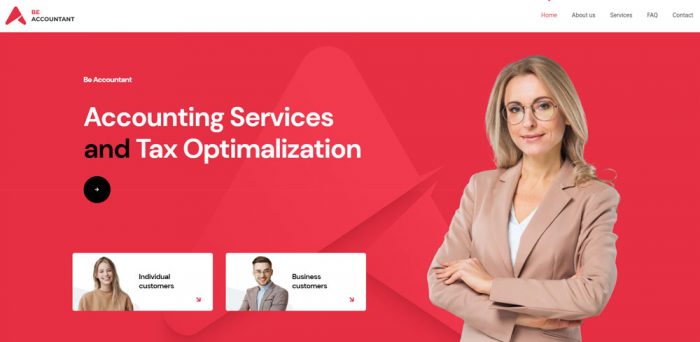 Clean Accountant Website Design Examples