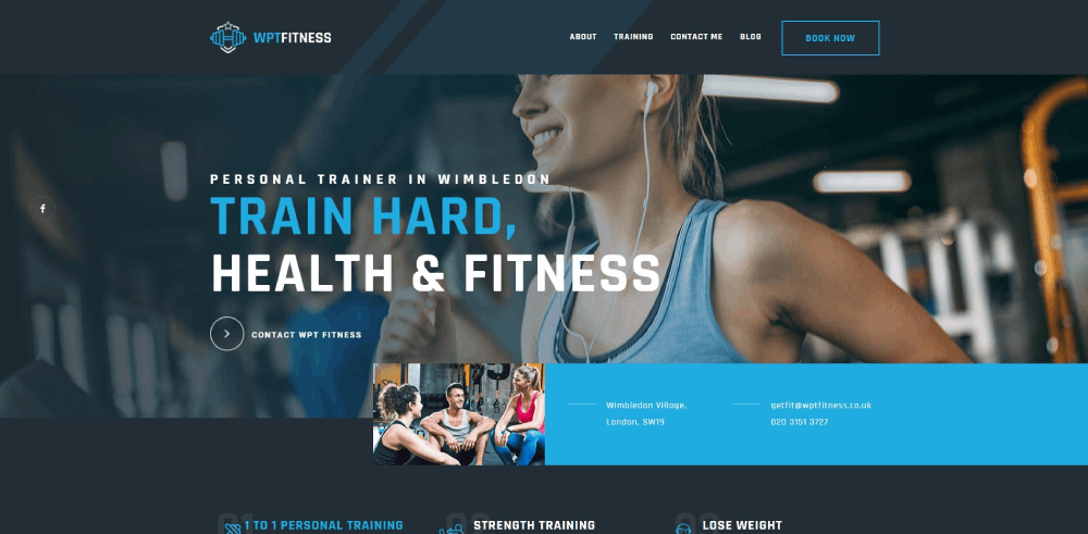 gym website design template