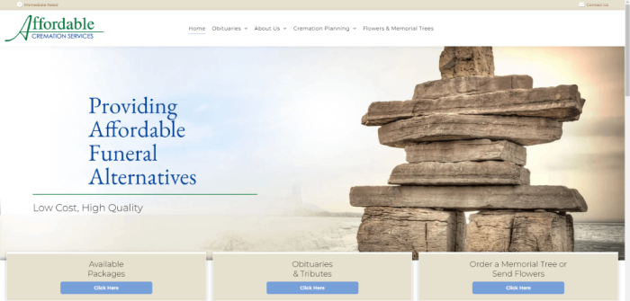 Sombre Funeral Websites With Interesting Web Design