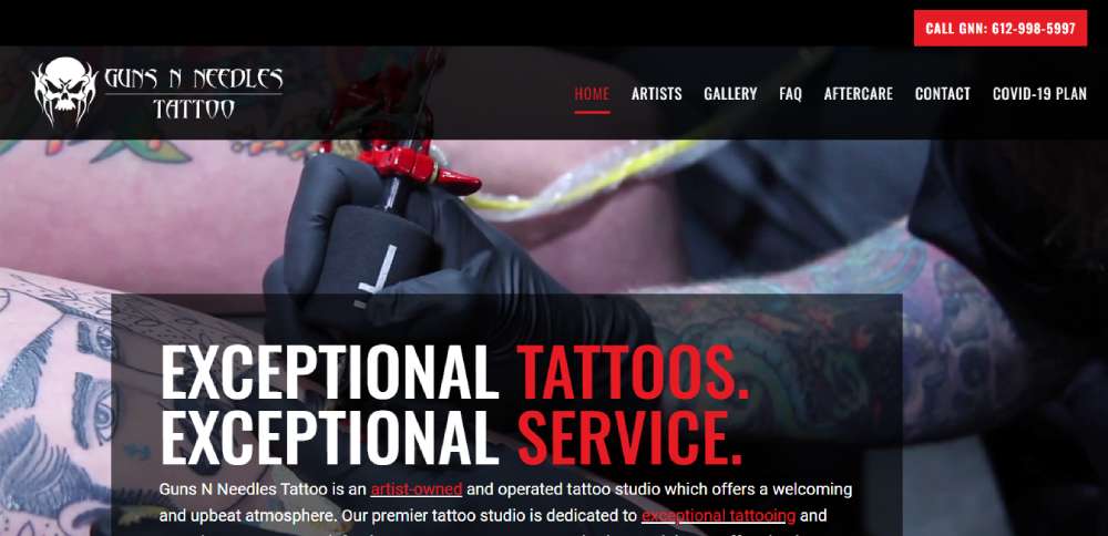 Tattoo Parlor Website Template | Free PSD Template | PSD Repo