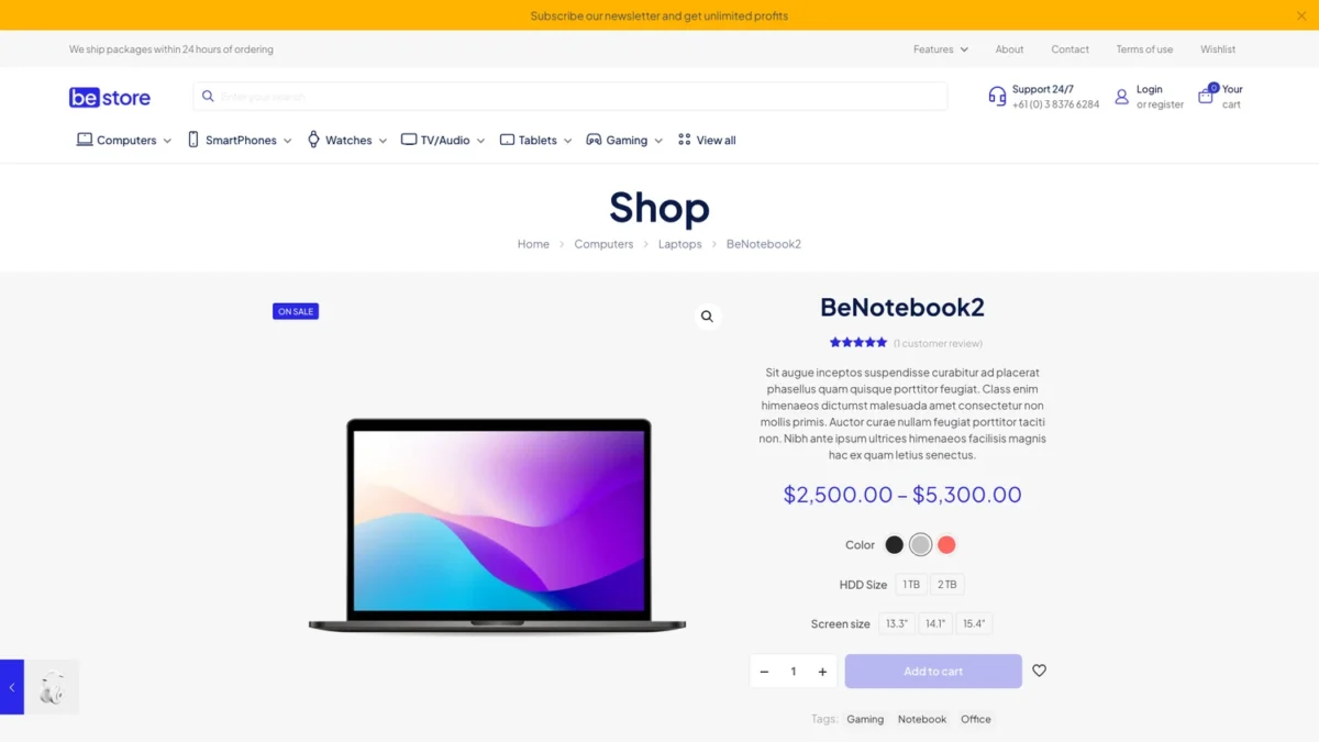 laptop with attribute swatches laptop with attribute swatches