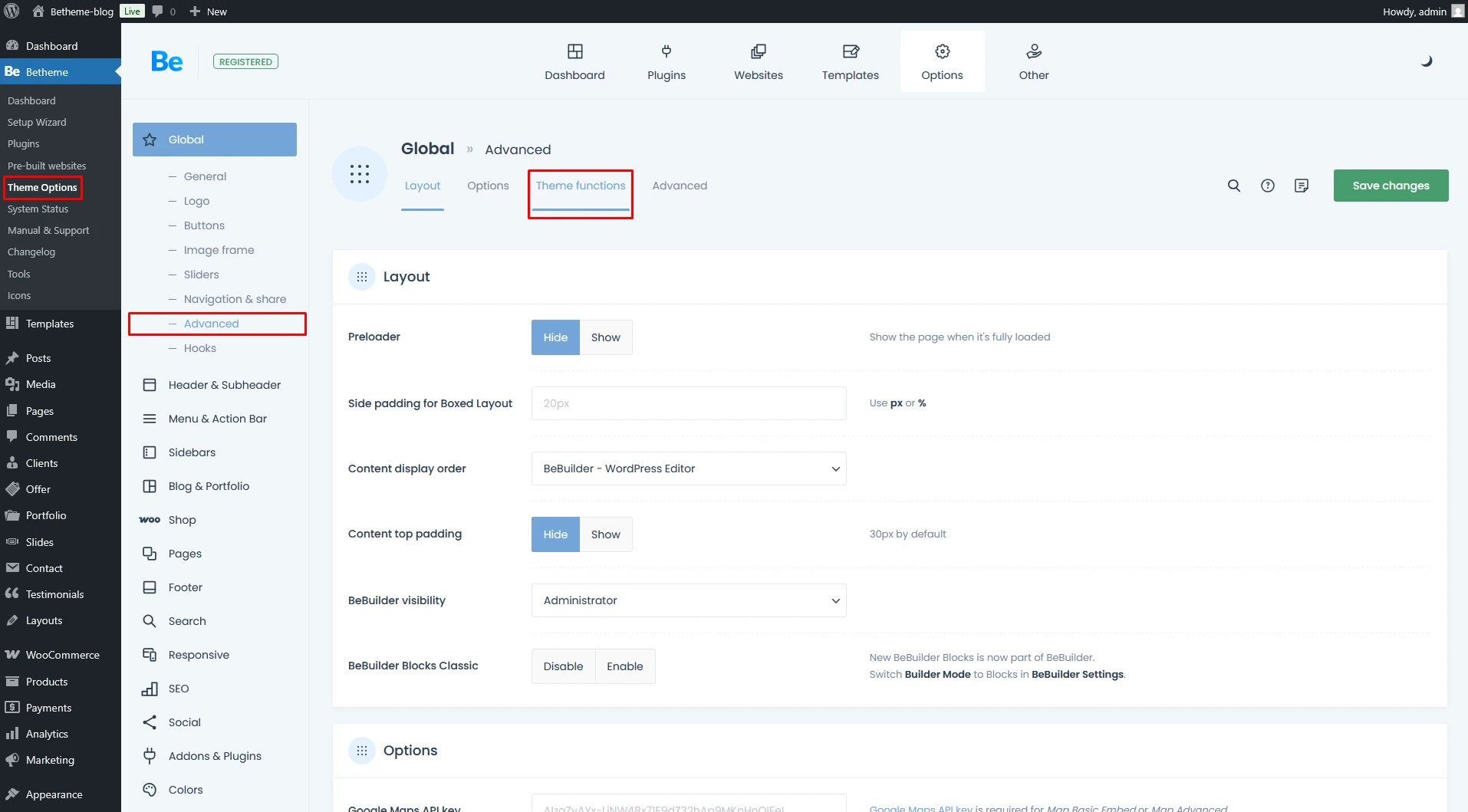 BeTheme Theme Options -> Json Uploads path that is needed to Lottie animation work