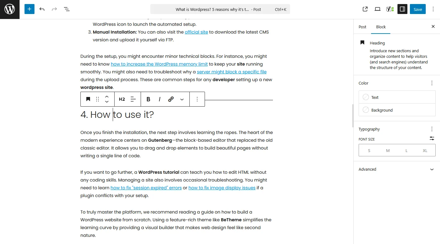 This post content showed in Gutenberg Editor 
