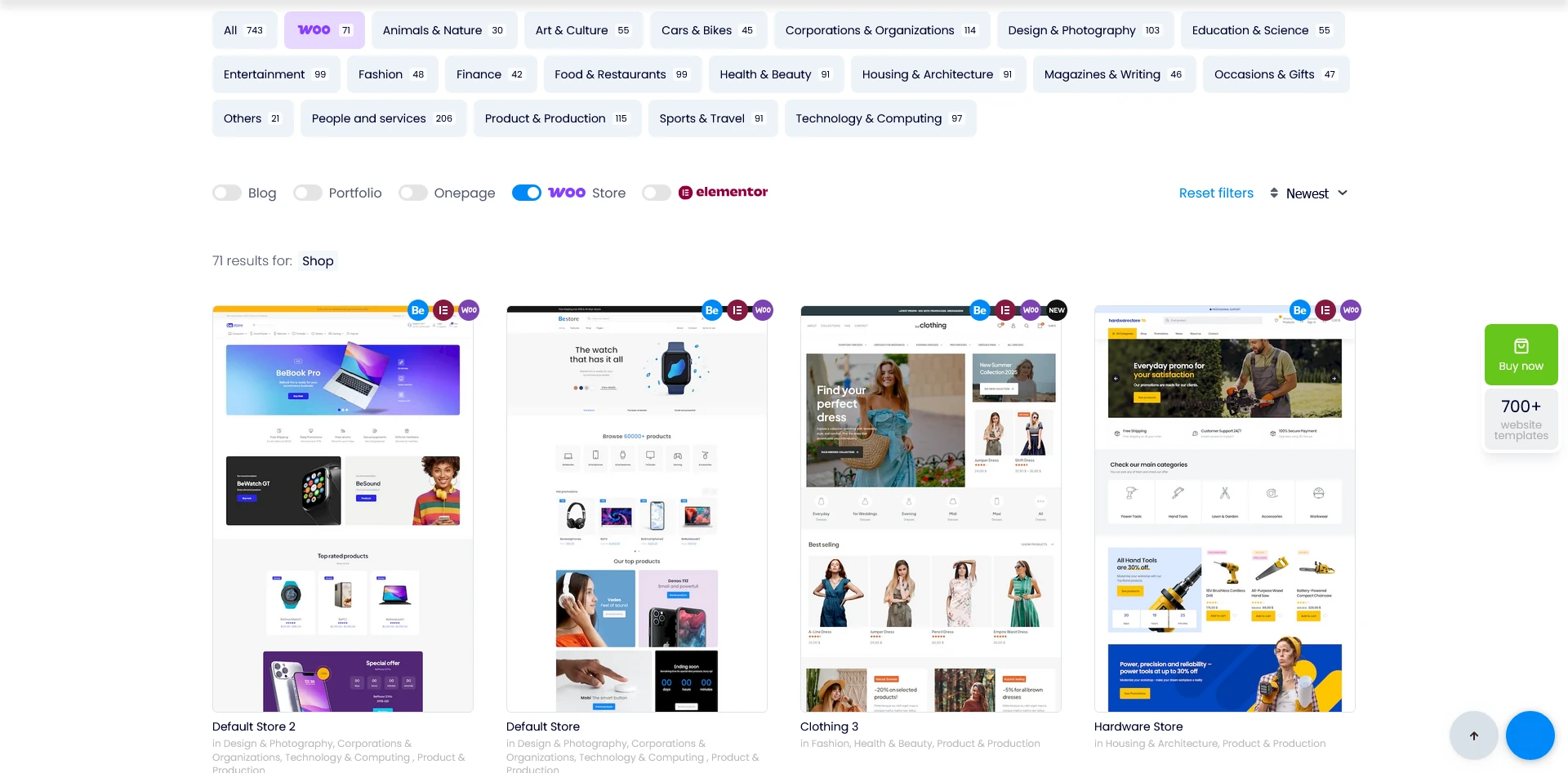 Betheme's WooCommerce pre-built websites. WooCommerce vs Shopify